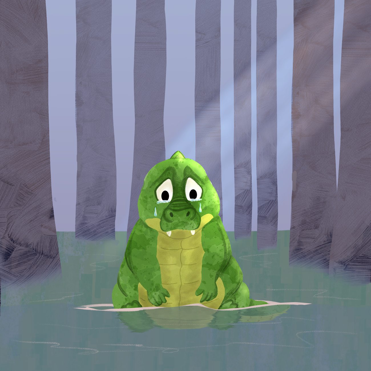 Le crocodile en larmes, triste